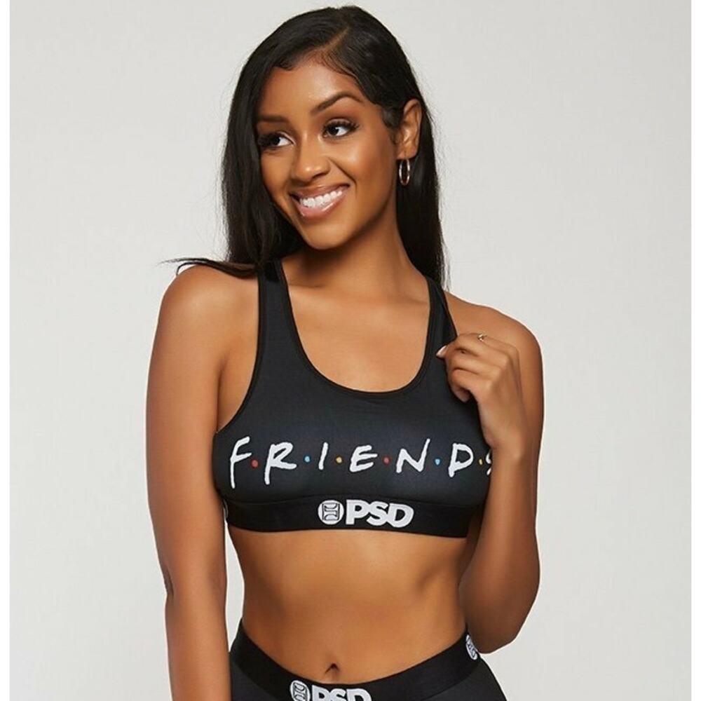 ‼️3/$30‼️ PSD x Friends TV Show Black Racerback Sports Bra Small Casual